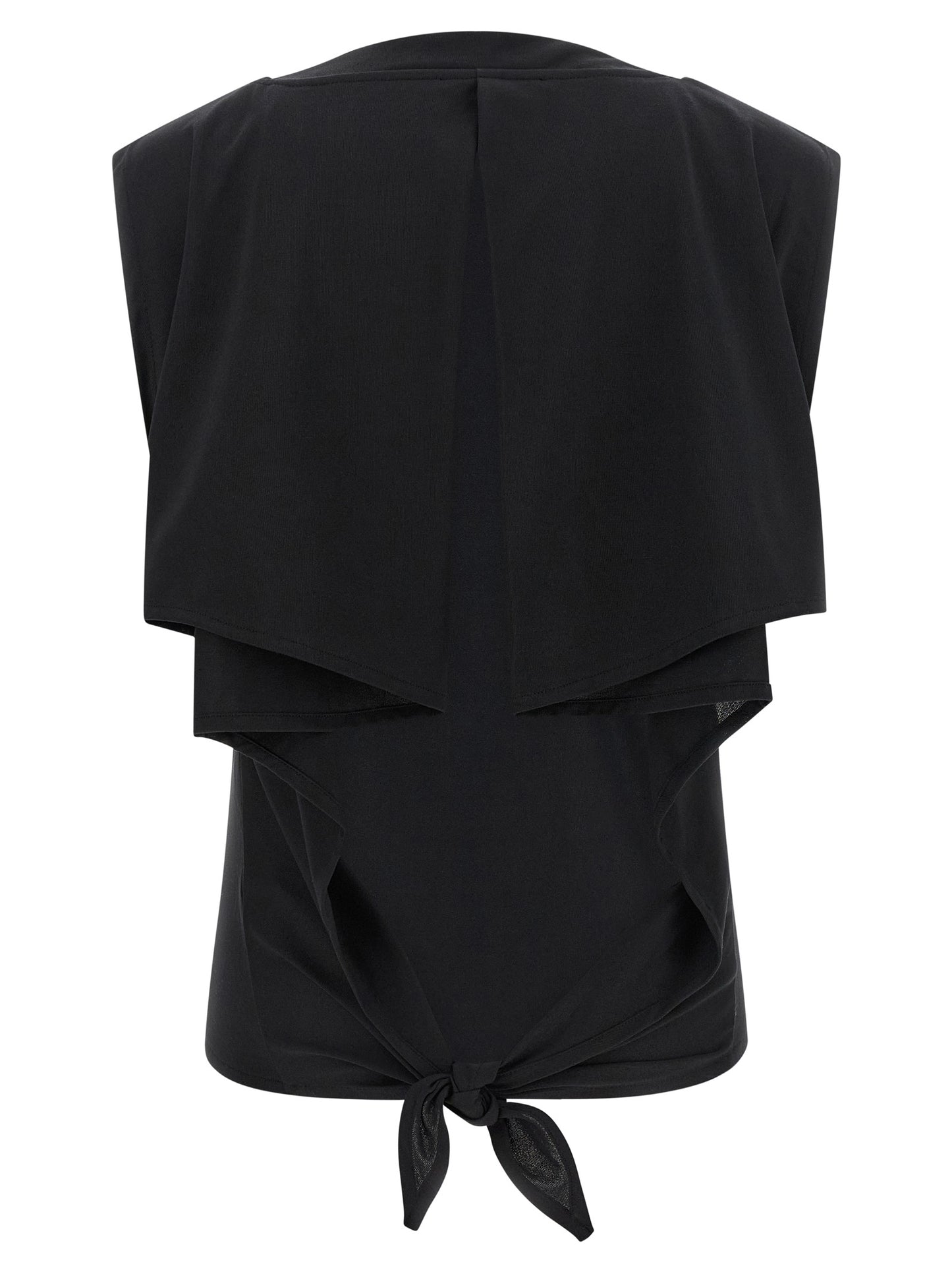Black Paper Sleeveles T-Shirt
