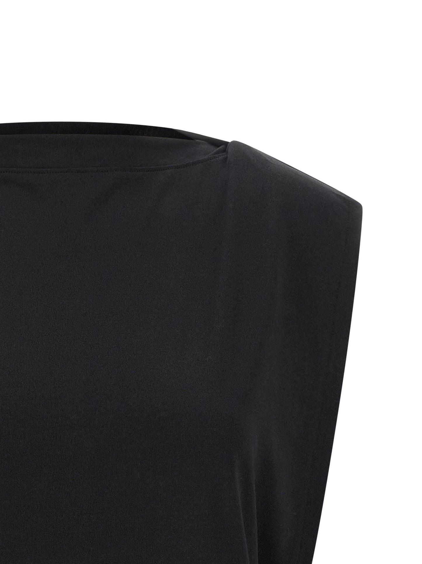 Black Paper Sleeveles T-Shirt