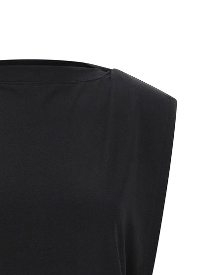 Black Paper Sleeveles T-Shirt