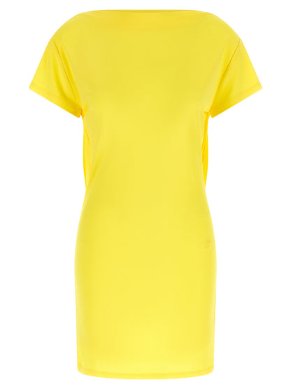 Bicolor Viscose Short Dress