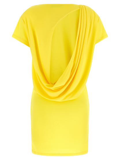 Bicolor Viscose Short Dress