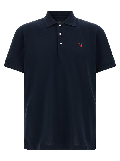 Blue Cotton Polo Shirt
