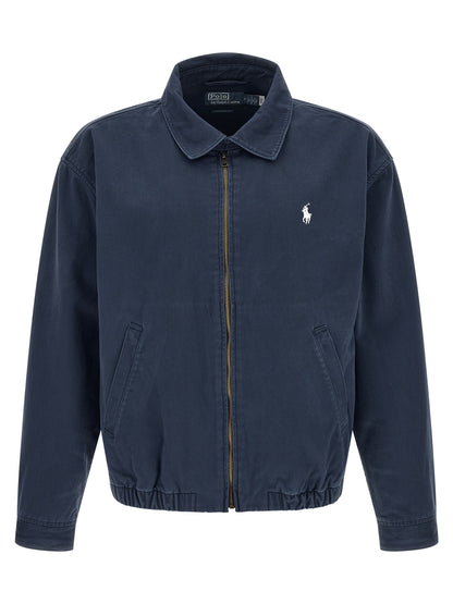 Blue Cotton Full-Length Jacket