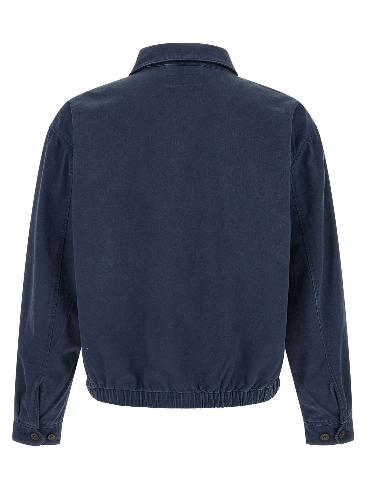 Blue Cotton Full-Length Jacket