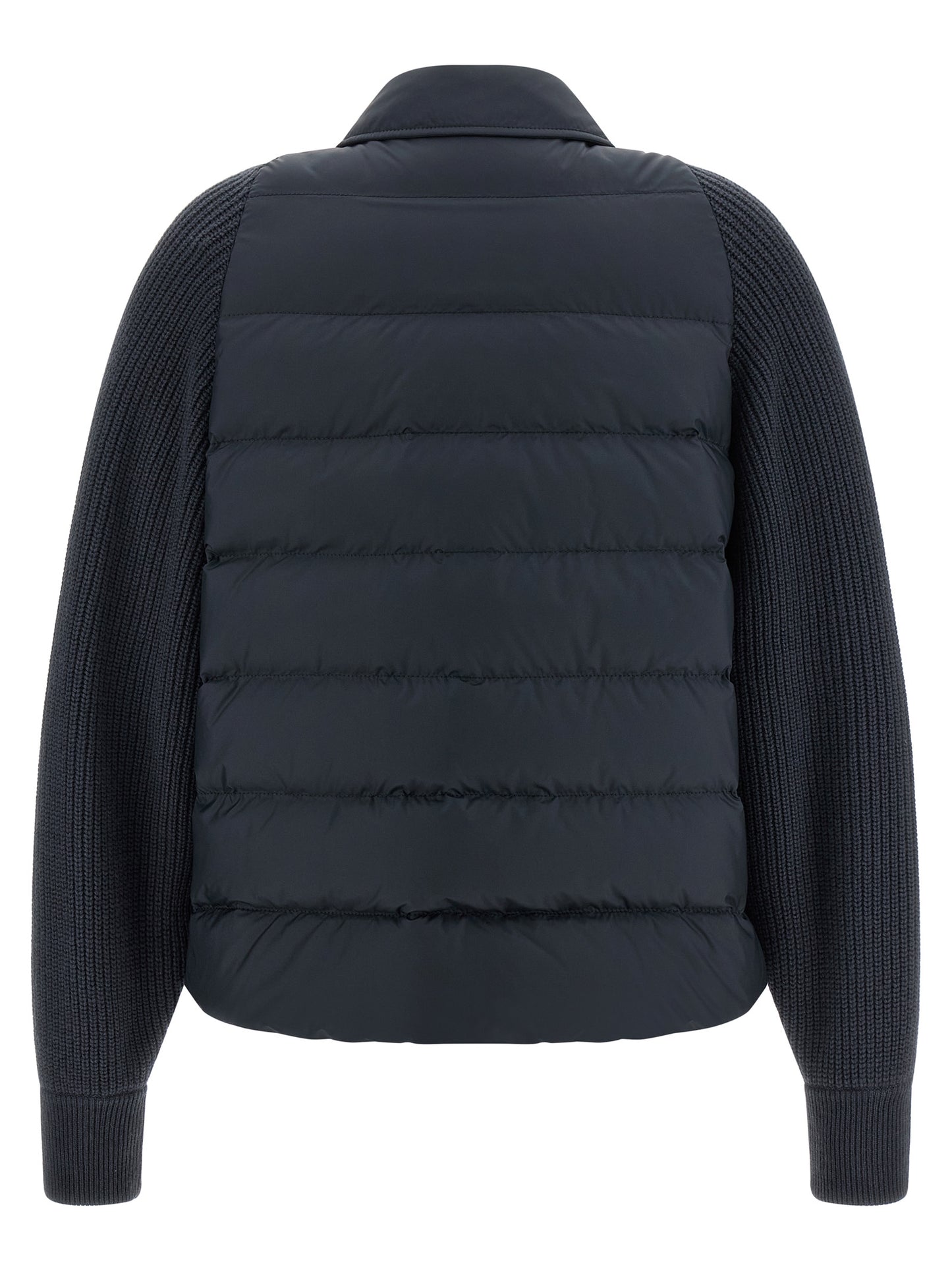 Blue Polyester Full-Length Jacket