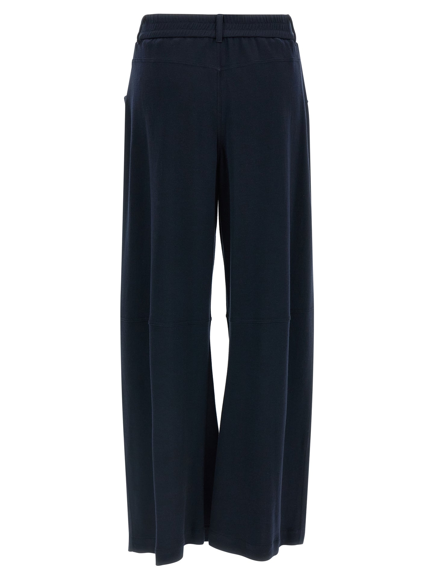 Blue Cotton Casual Pants