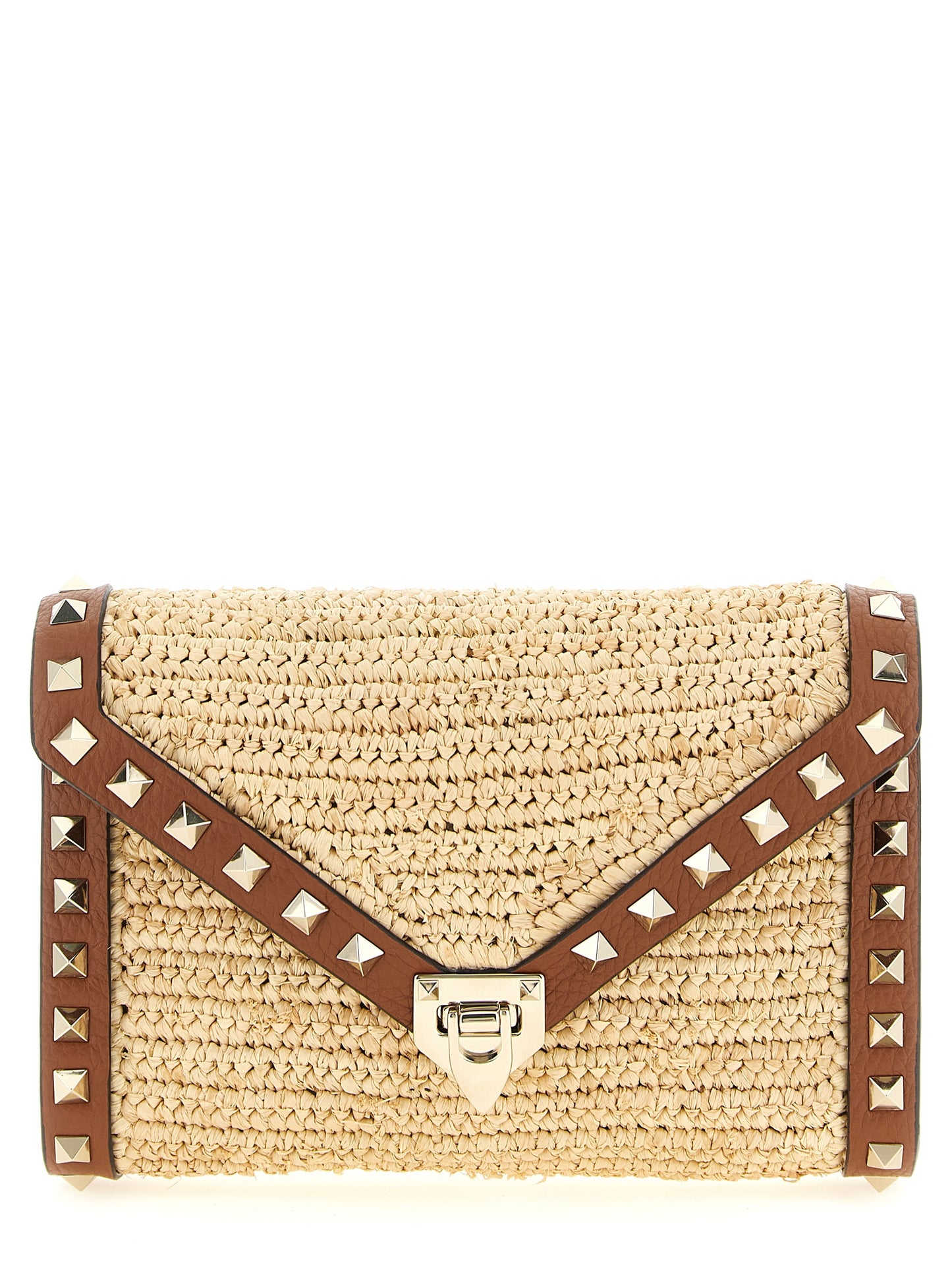 Beige Straw Crossbody Bag