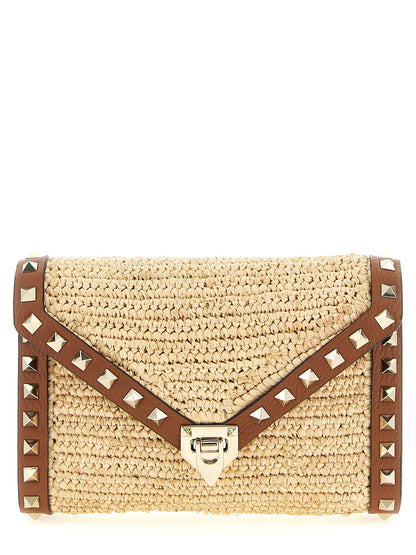 Beige Straw Crossbody Bag