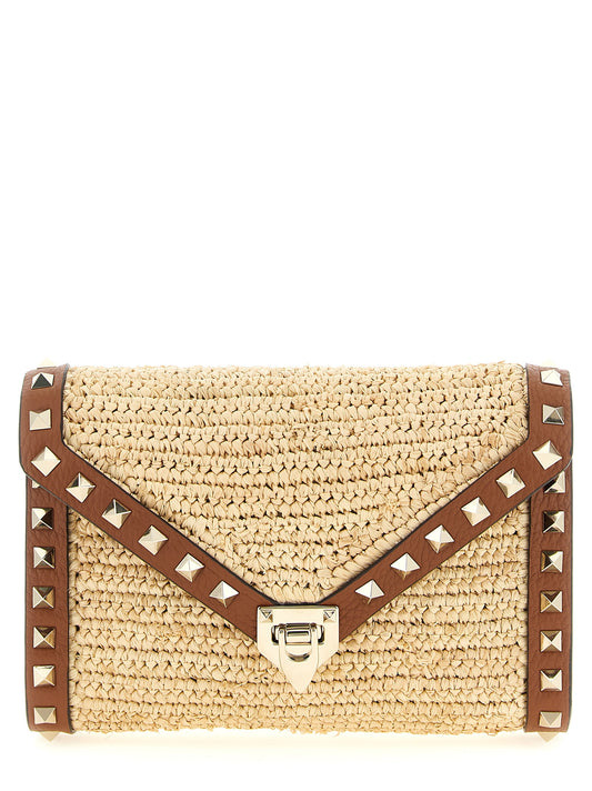 Beige Straw Crossbody Bag