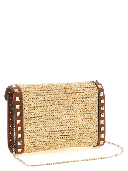 Beige Straw Crossbody Bag