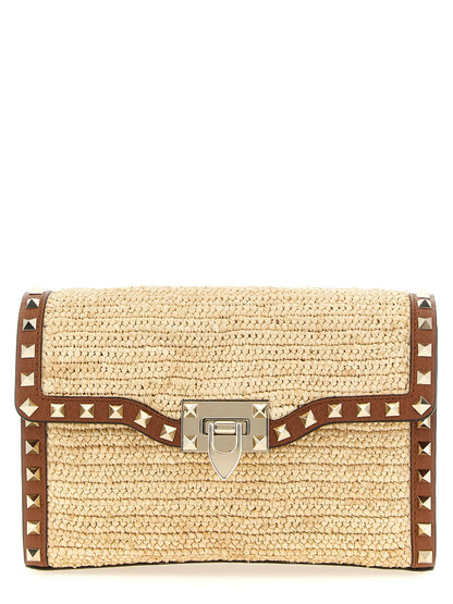Beige Straw Crossbody Bag