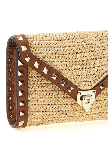 Beige Straw Crossbody Bag