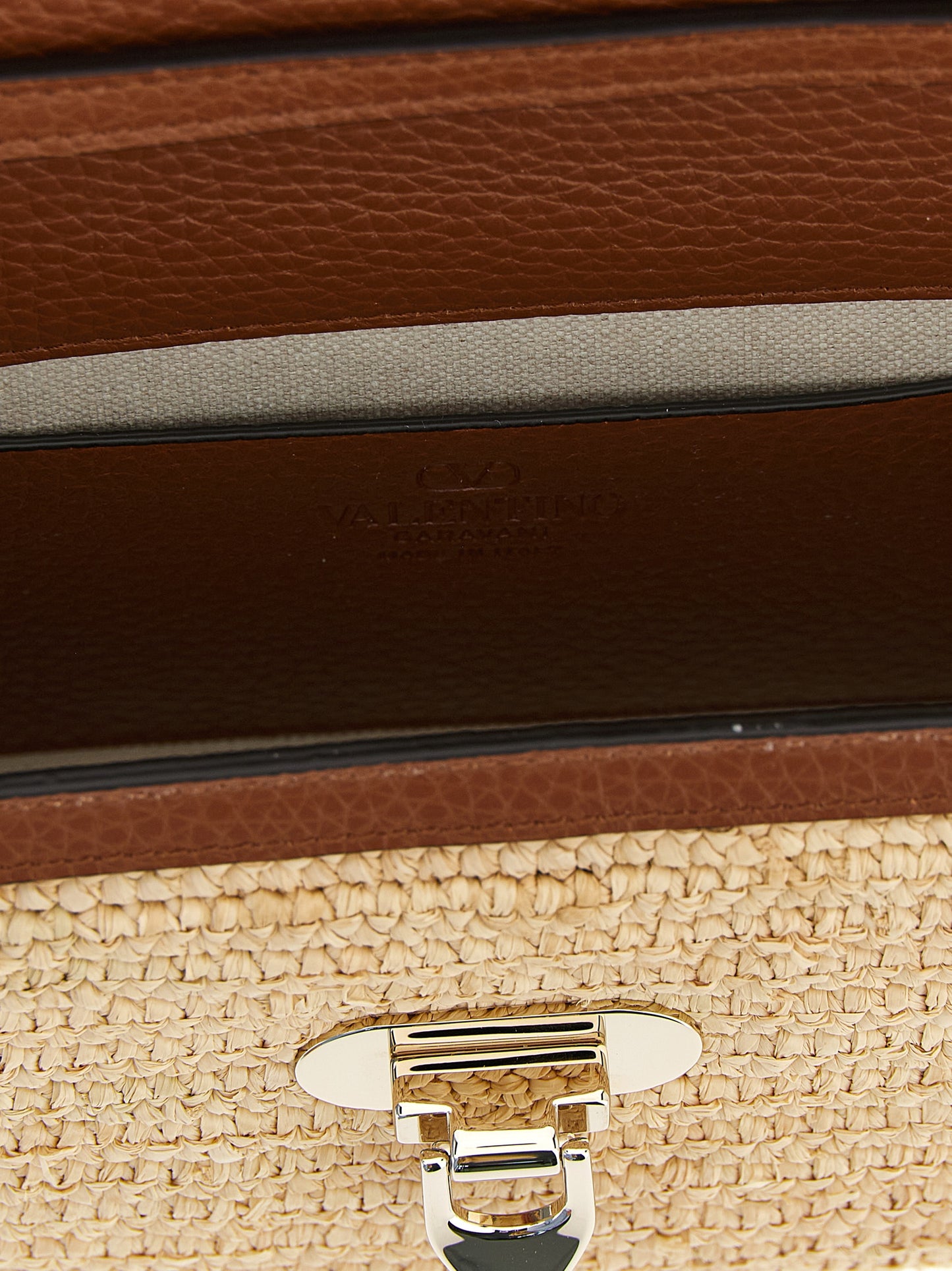 Beige Straw Crossbody Bag