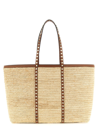 Beige Straw Tote Bag