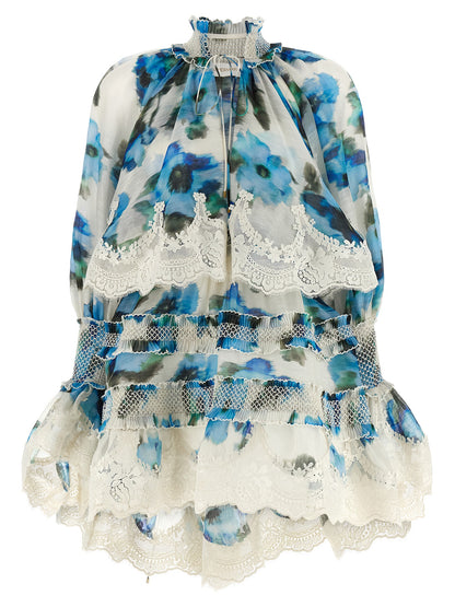 Blue Linen Short Dress
