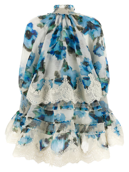 Blue Linen Short Dress