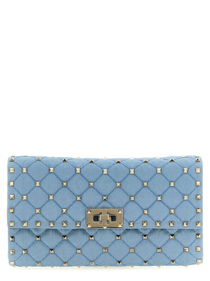 Blue Viscose Crossbody Bag