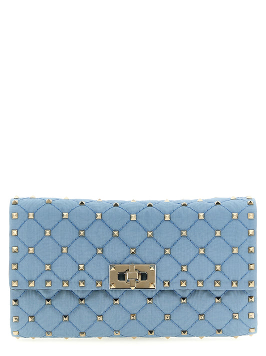 Blue Viscose Crossbody Bag