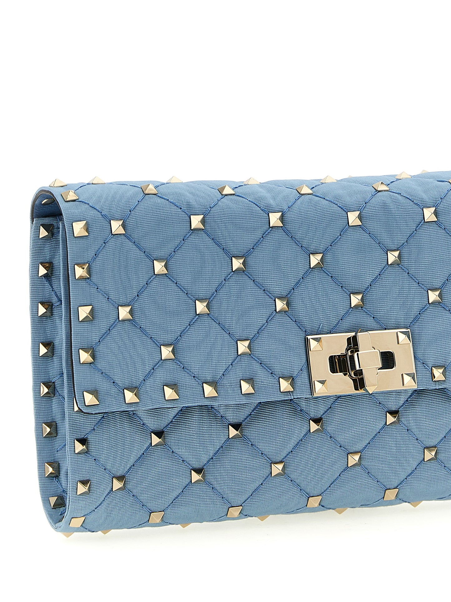 Blue Viscose Crossbody Bag