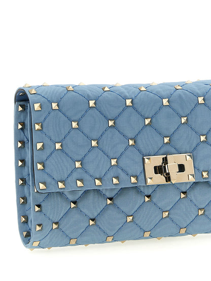 Blue Viscose Crossbody Bag