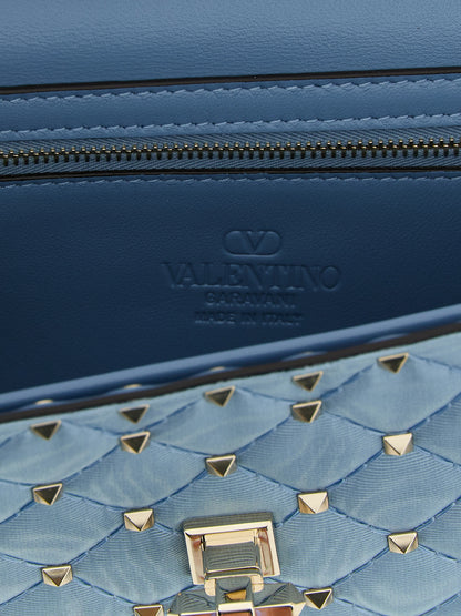 Blue Viscose Crossbody Bag