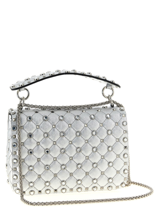 Silver Lamb Leather Shoulder Bag