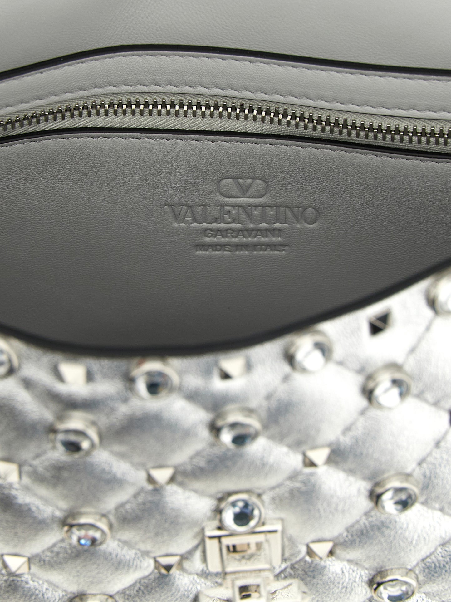 Silver Lamb Leather Shoulder Bag