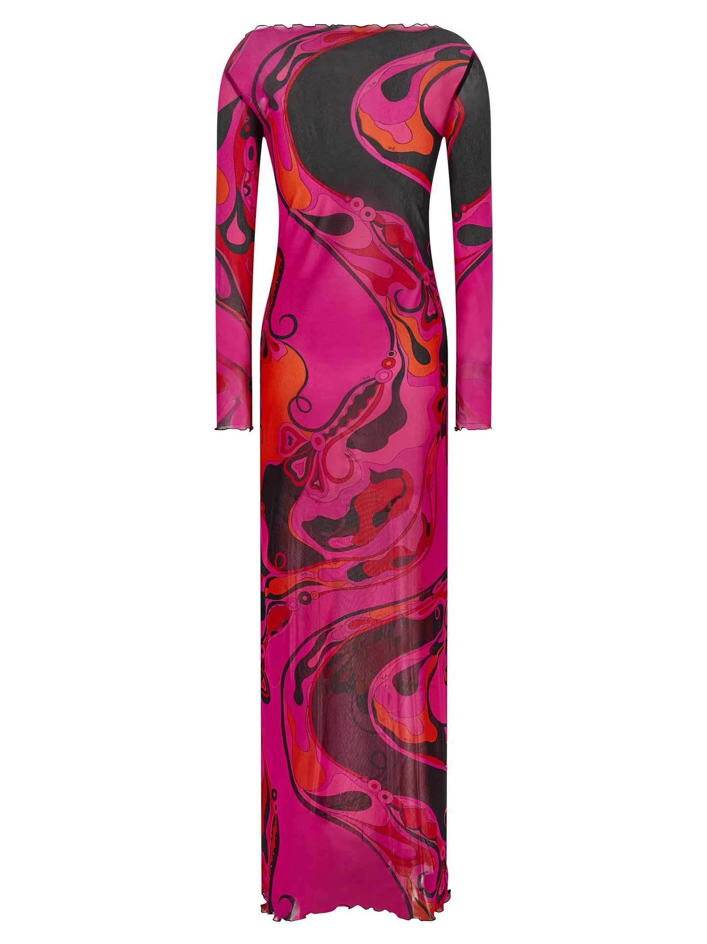 Fuchsia Polyamide Long Dress