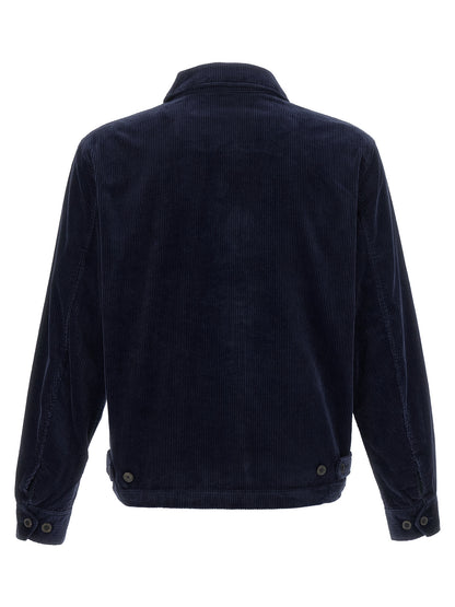 Blue Cotton Full-Length Jacket