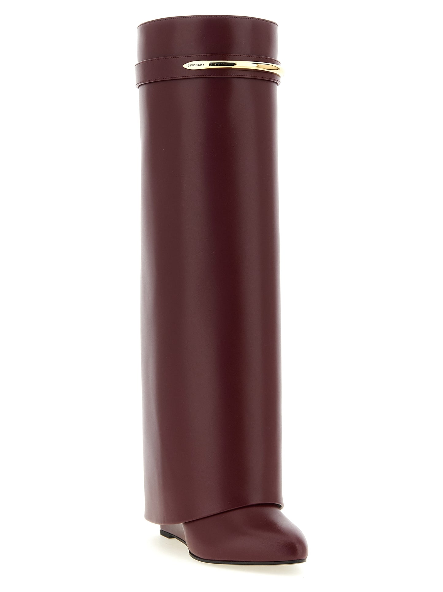 Bordeaux Calfskin Over The Knee