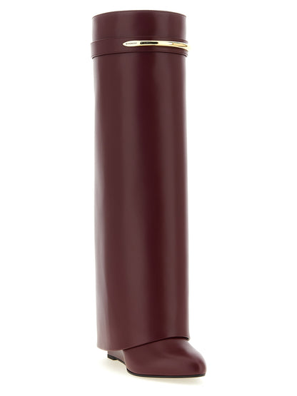 Bordeaux Calfskin Over The Knee