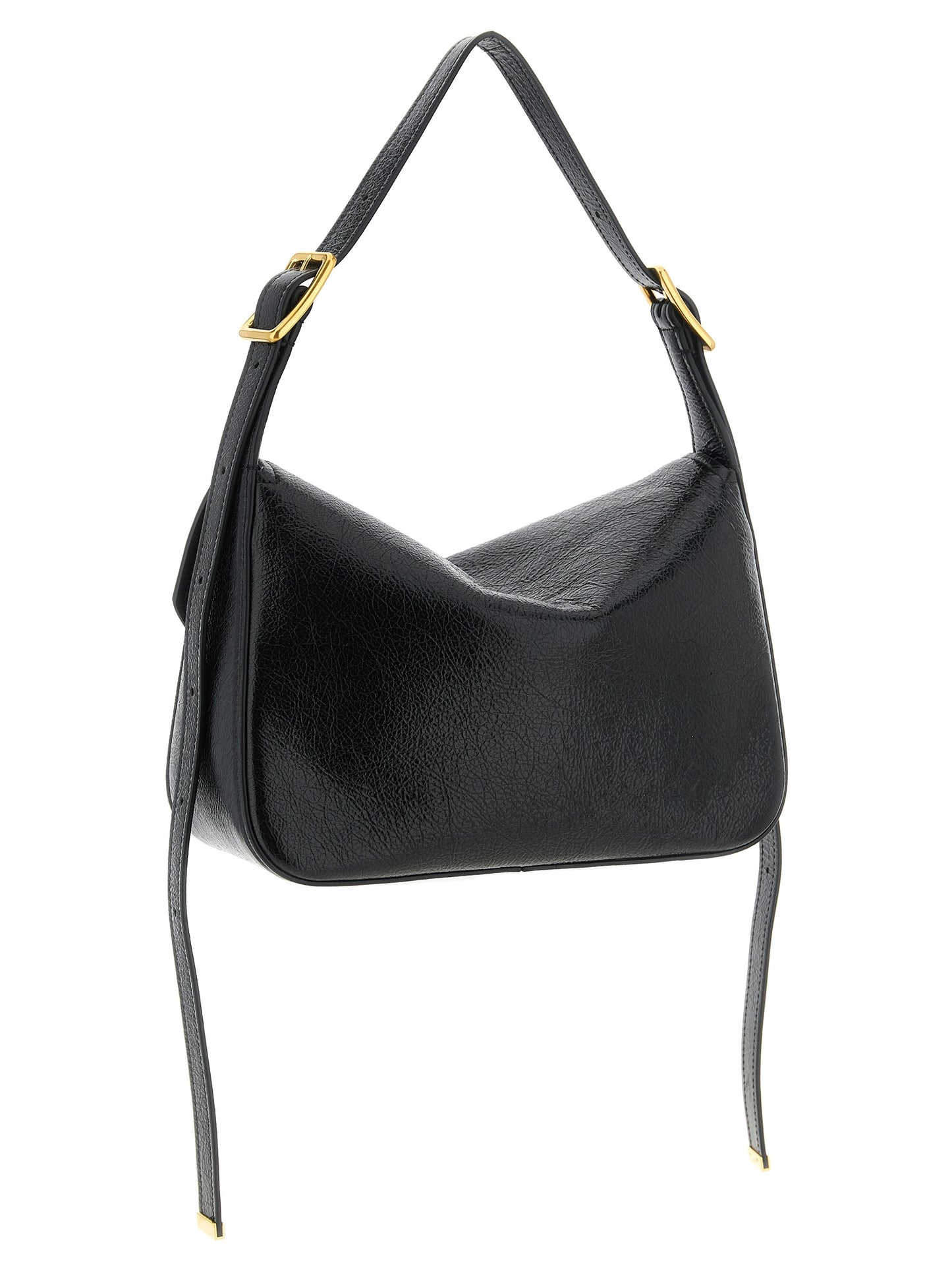 Black Lamb Leather Shoulder Bag