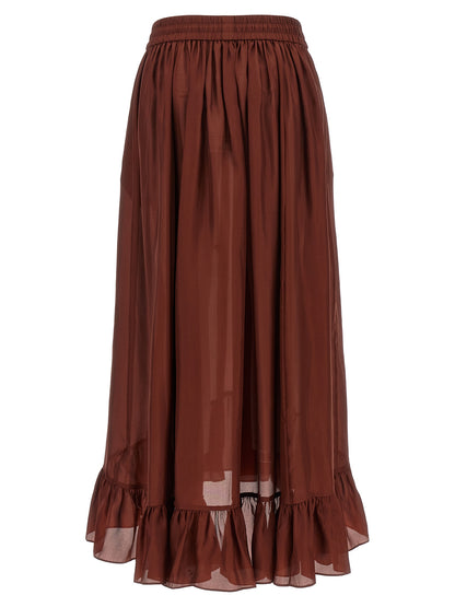 Bordeaux Silk Mini Skirt