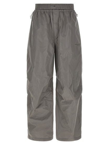 Gray Polyester Athletic Pants