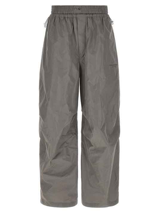 Gray Polyester Athletic Pants