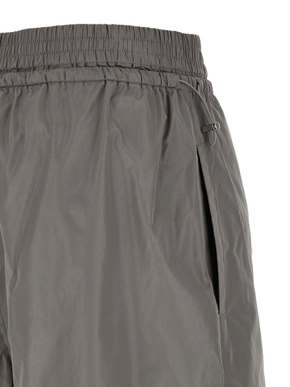 Gray Polyester Athletic Pants