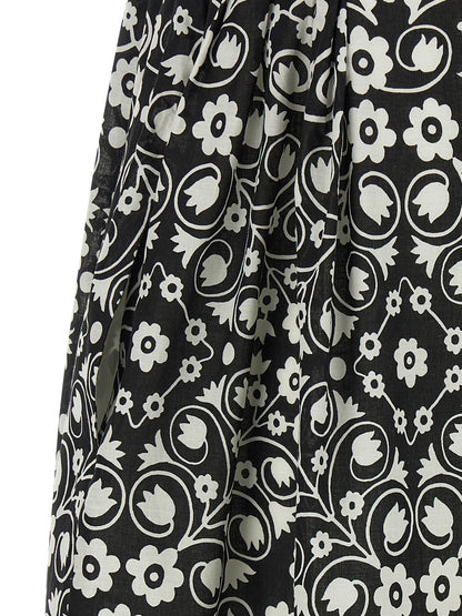 Bicolor Cotton Long Dress