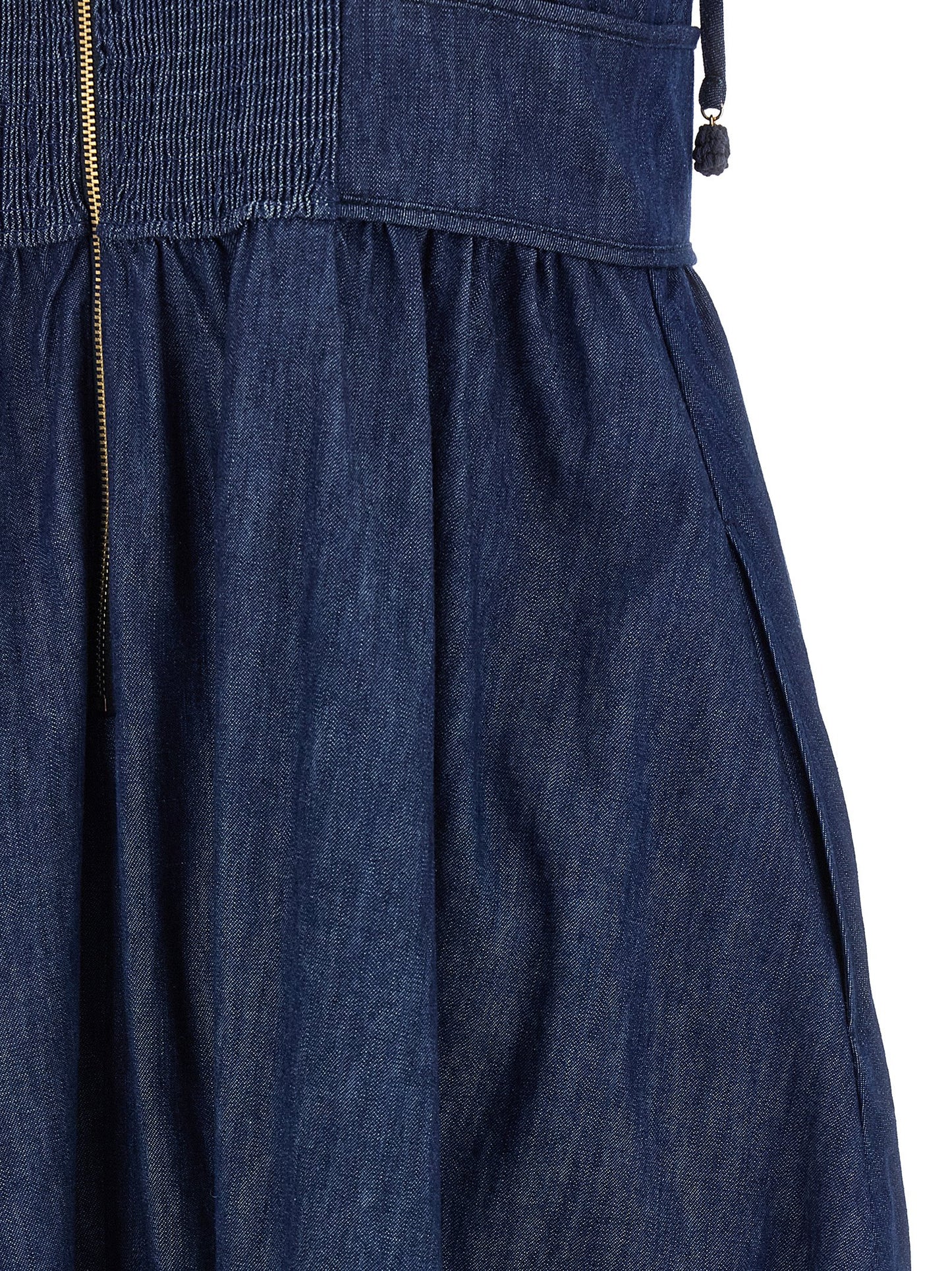 Blue Cotton Midi Dress