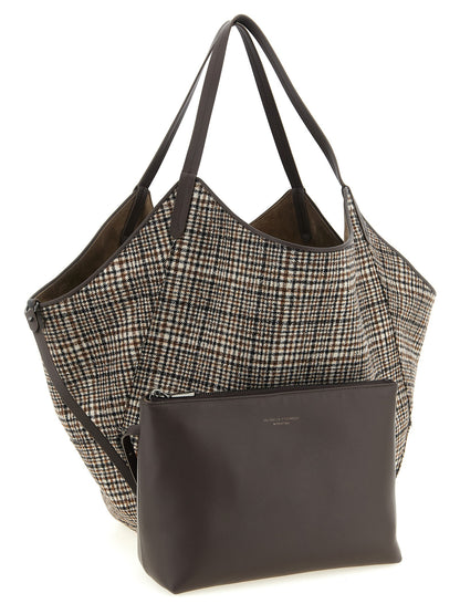 Brown Alpaca Leather Tote Bag