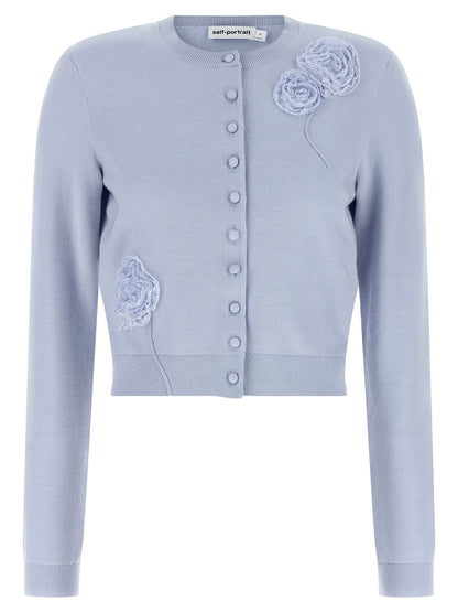 Blue Polyester Cardigan