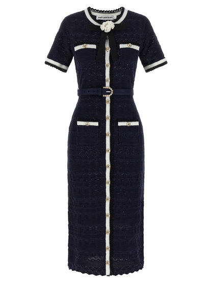 Blue Cotton Midi Dress