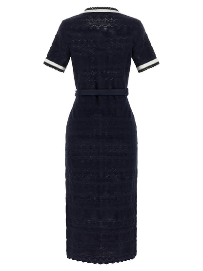 Blue Cotton Midi Dress