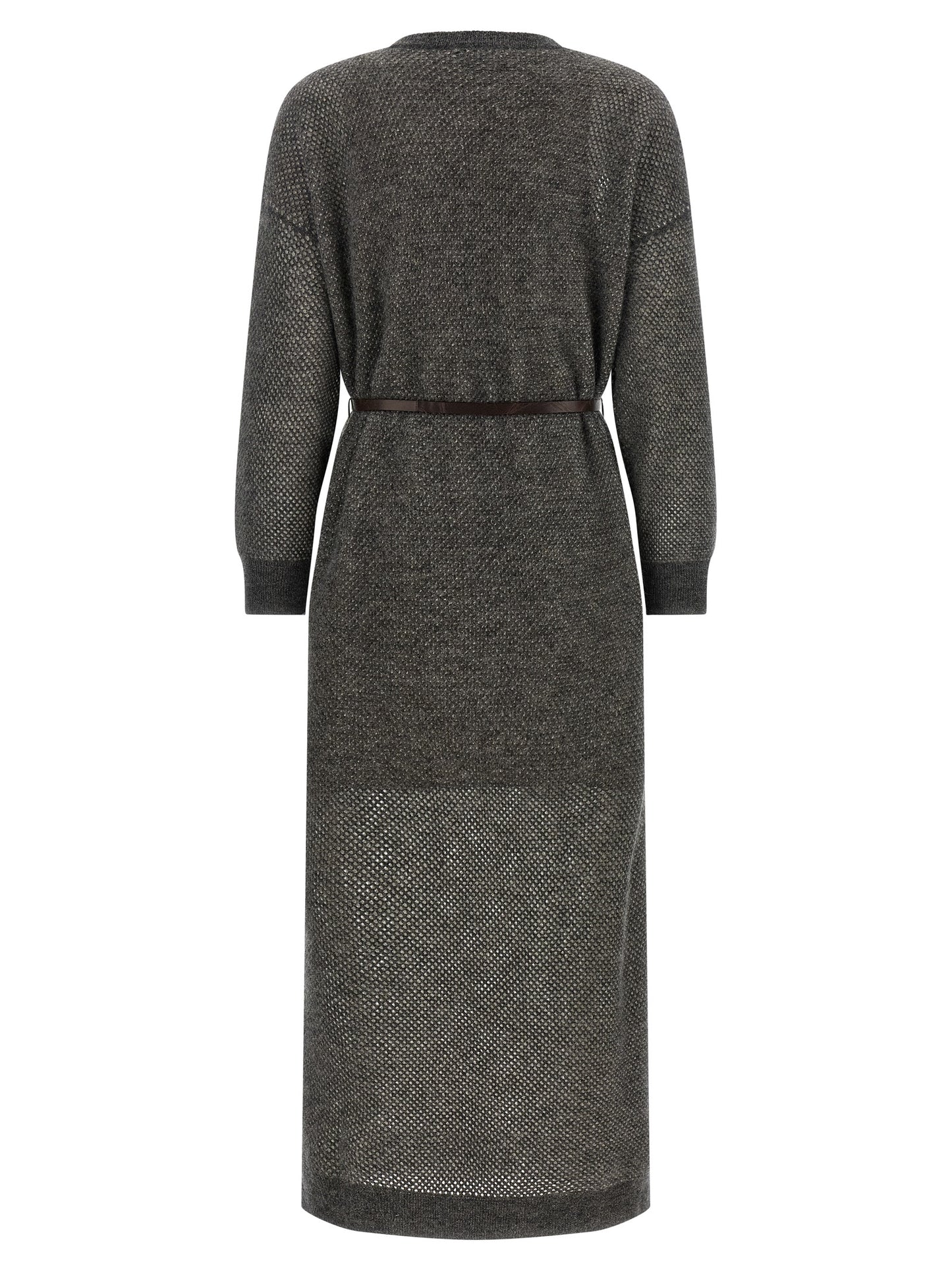 Gray Wool Midi Dress