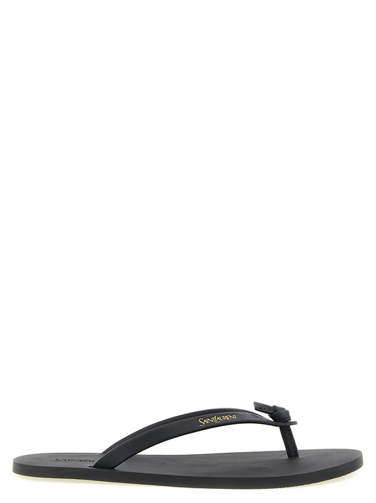 Black Calfskin Slides