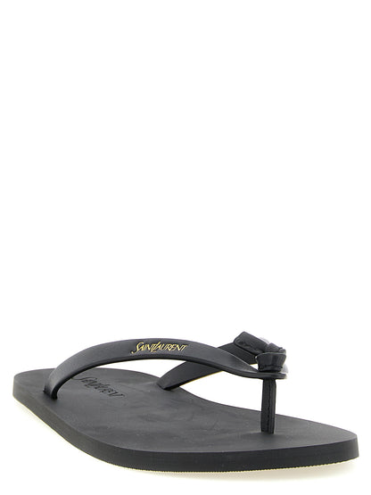 Black Calfskin Slides