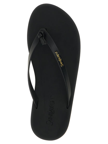 Black Calfskin Slides