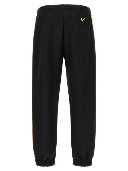 Black Polyester Athletic Pants
