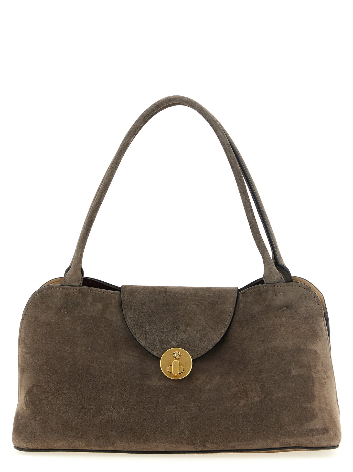 Brown Calfskin Shoulder Bag
