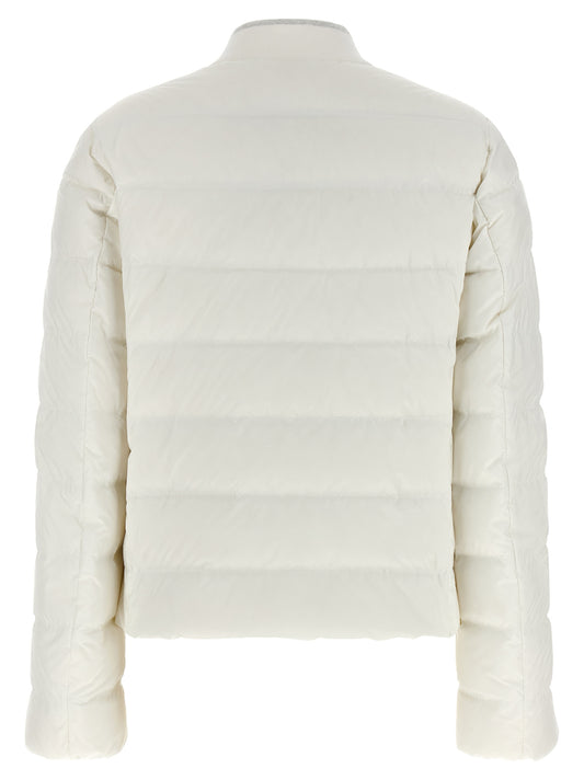 White Polyester Full-Length Jacket