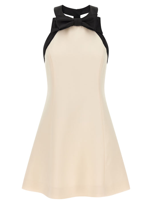 Bicolor Virgin Wool Short Dress